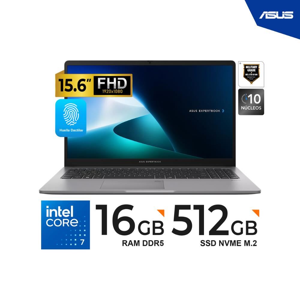 LAPTOP ASUS EXPERTBOOK C7 240H / 15.6" FHD IPS1920 x 1080 / 16GB DDR5 / 512GB SSD